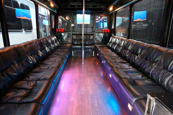 Wood floors on party bus