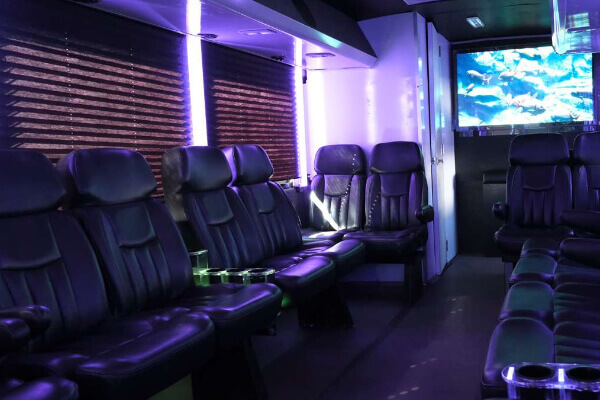 comfortable seats on limo bus