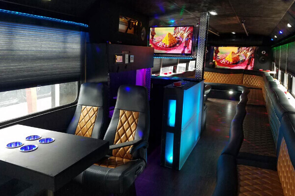 party bus plush seating